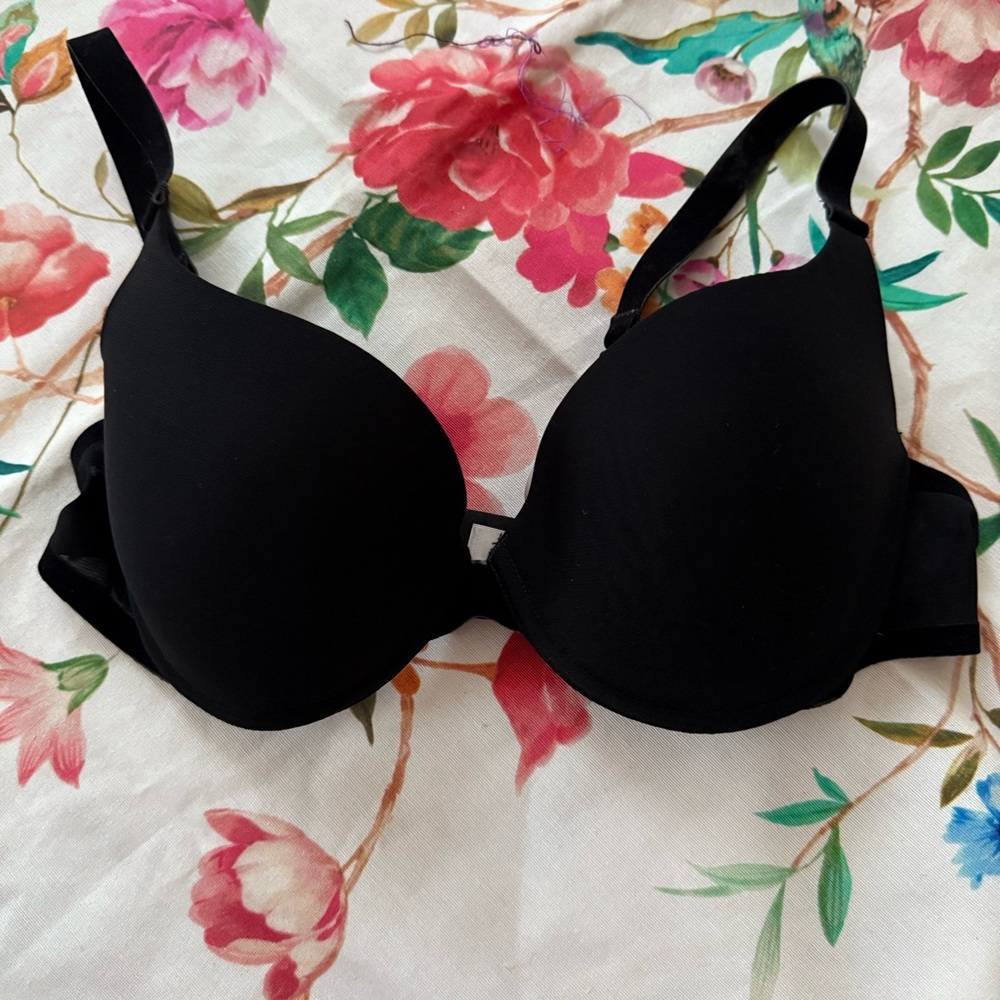 Elegant Black Women's Bra size 34D [Wolford brand bra eye& hook back closure - Picture 2 of 16